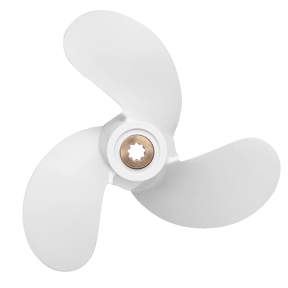 

Auzan 7 1/4 x 6 Marine Outboard Propeller For Yamaha 2.5-3HP 6L5-45943-00-EL White Propeller 9 Spline Tooth Aluminium Alloy