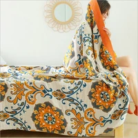 cotton blankets queen size summer air conditioning blanket sofa pad bohemian dust towel blankets bedspread cover