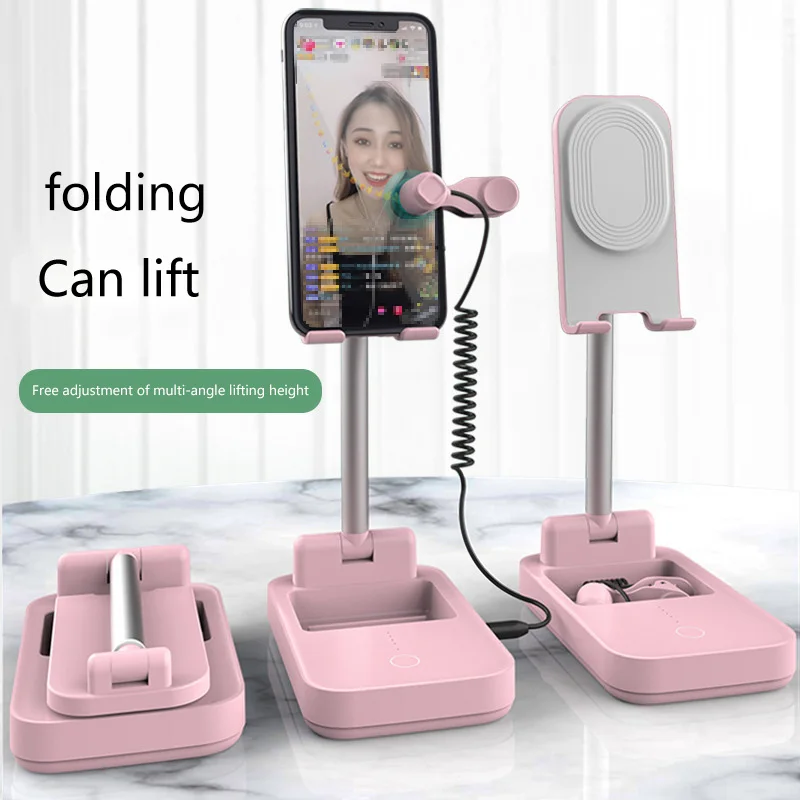 

Smart Phone Tablet Telescopic Desktop Stand For IPhone, Metal Stand Smart Screen Clicker For Samsung Huawei Mobile Phone