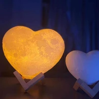 3d printing night light heart shaped usb rechargeable creative ambient light touch valentines day personalized gift lampki luz b