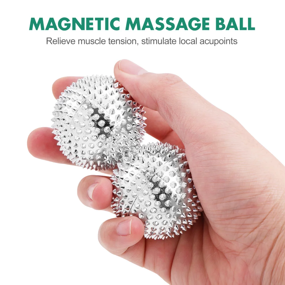 

Supvox 2pcs Hand Balls Magnetic Acupoints Balls Deep Tissue Trigger Point Massagers (Silver)