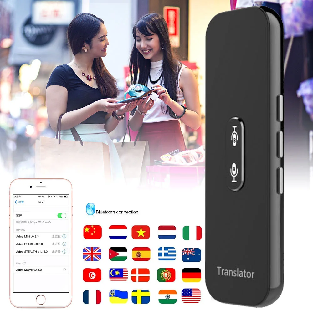 

New G6X Translator Portable 70 Languages Smart Instant Voice Text BT APP Photograph Translate Language Learning Travel Business