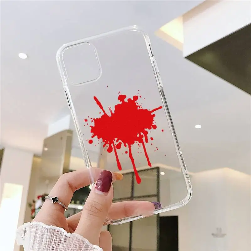 

NO PAIN NO GAIN Red art blood Phone Case Transparent for iPhone 6 7 8 11 12 s mini pro X XS XR MAX Plus SE cover funda
