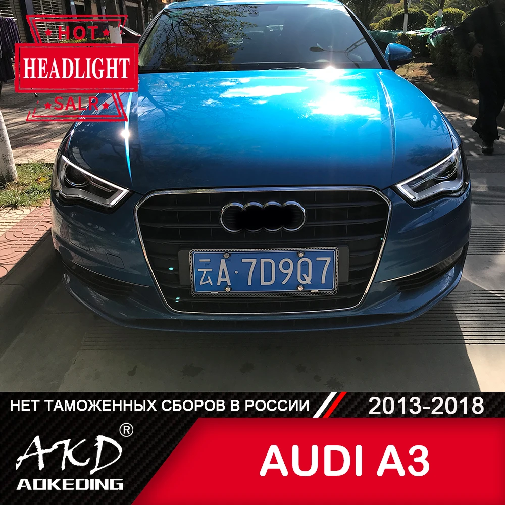 

For Car AUDI A3 Head Lamp 2013-2018 Car Accessory Fog Lights Day Running Light DRL H7 LED Bi Xenon Bulb AUDI A3 Headlights