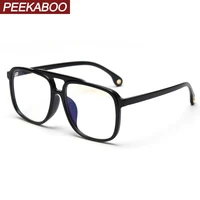 peekaboo tr90 big glasses anti blue light man retro accessories black square eyeglasses for women optical transparent frame