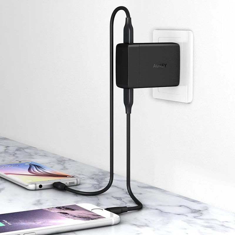AUKEY PA-Y7 US Plug Оригинальное быстрое зарядное устройство усилитель PD 2 0 с 3 портами USB C