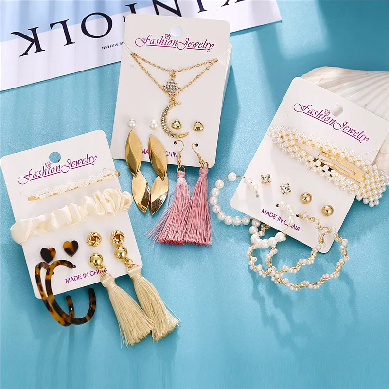 Женские серьги кисточки в стиле бохо с большим крученым жемчугом модные