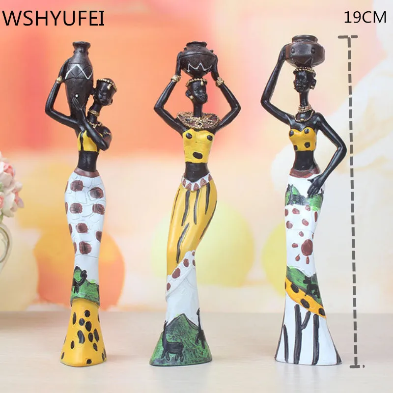 3 шт./компл. этнические фигурки африканских девушек из смолы декоративные поделки