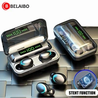 f9tws wireless earphone bluetooth 5 0 headphones led display touch stereo earbuds sports music headset with 2000mah charging box