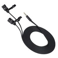 soonhua 3 5mm microphone lapel clip mic with capacitor technology dual head microphones for smart phone%e2%80%8b%e2%80%8b