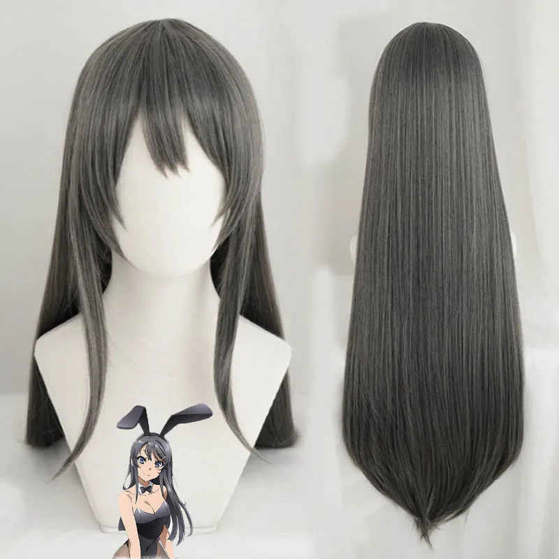 Парики для косплея Sakurajima Mai сейзунь Бута яроу wa Bunny Girl Senpai no Yume wo Minai серые длинные