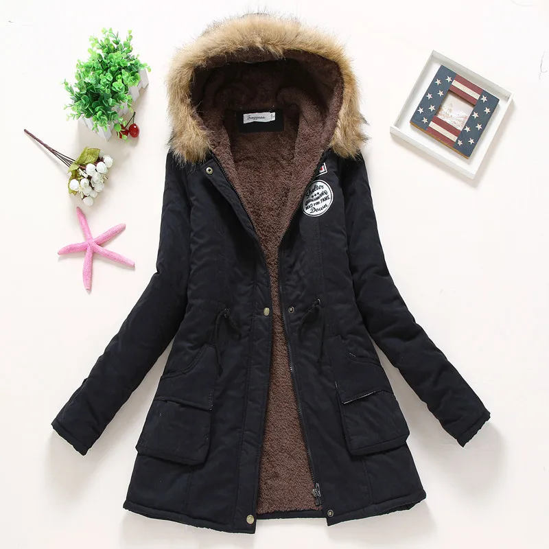 

Autumn Winter Jacket Women 2020 Fashion New Thick Warm Slim Hoodedlong Parka Cotton Padded Coat Female Casual Oversized Overcoat