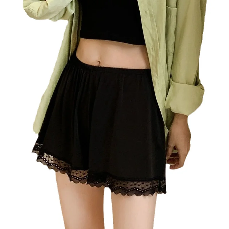 

Women's safety pants, anti-empty, can wear summer thin loose lace home pants ice silk safety shorts