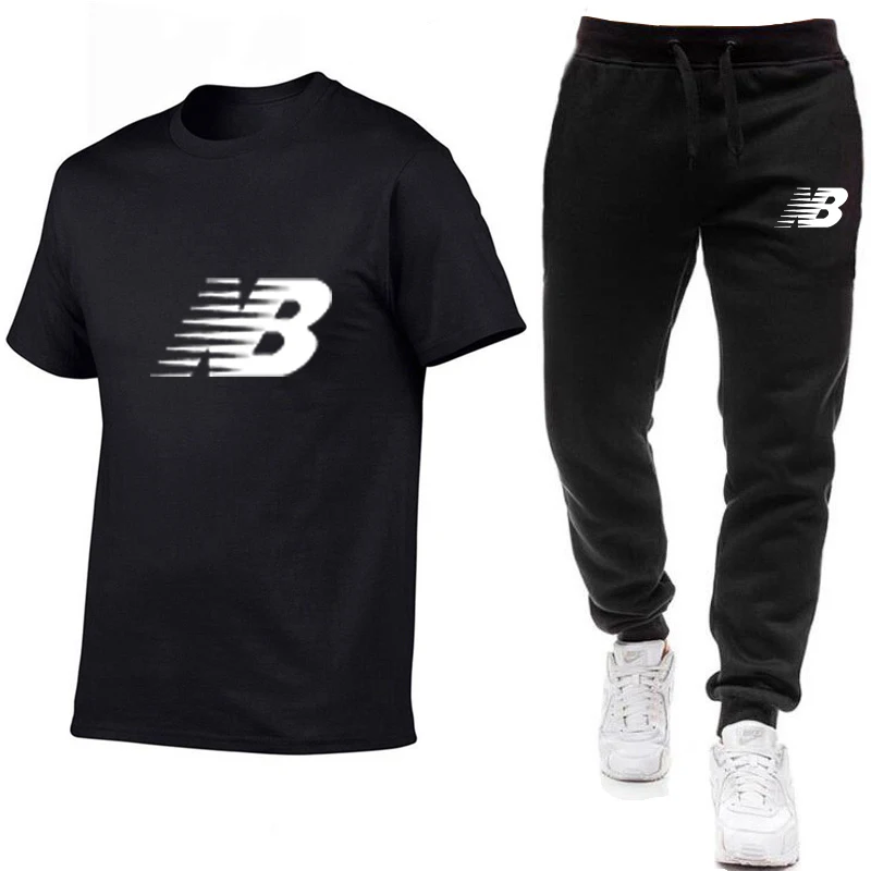 

Conjunto de camiseta de verano para hombre, ropa deportiva de 2 piezas, traje de baloncesto, Fitness,Manga corta estampada, 2021