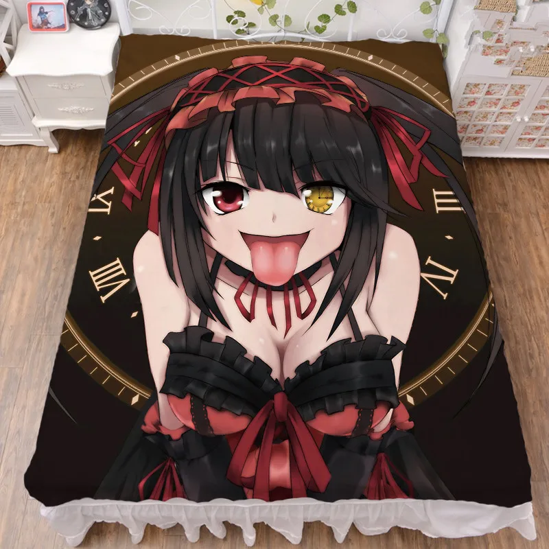 Miglior Coscase Anime Giapponese DATE A LIVE Tokisaki Kurumi Nightmare Elohe Lenzuolo In Fibra Di Latte Coperta Di Flanella Trapunta Estiva 150x200cm