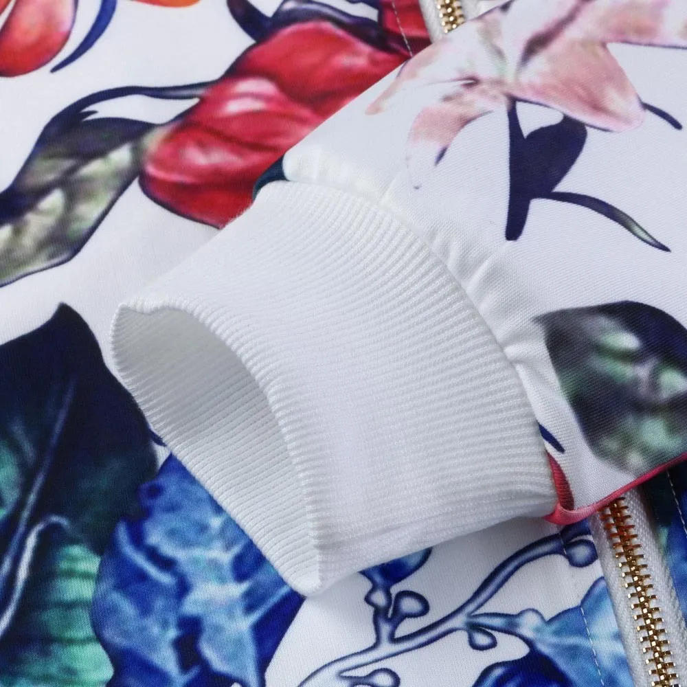 Женская куртка с принтом Бомбер карманами на молнии длинным рукавом Женское