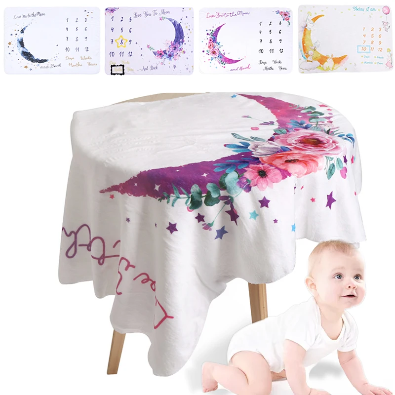 

Фланелевое детское одеяло 100*75 см, детское ежемесячное одеяло, детское одеяло для фотосъемки, реквизит, луна, звезды, реквизит для фотосъемки...