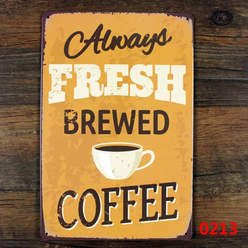 

coffee sign vintage metal tin plate retro iron painting wall decoration for cafe shop home