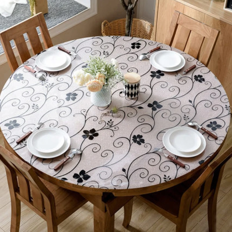 Туманная ПВХ скатерть водонепроницаемые скатерти для круглых столов масляная