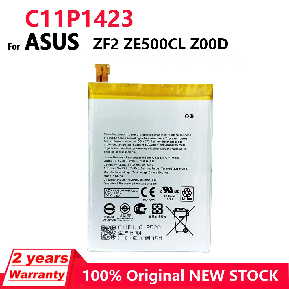 

100% Original High Capacity C11P1423 Battery For ASUS ZF2 ZE500CL Z00D Batteries Batteria 2400mAh with Tracking Number