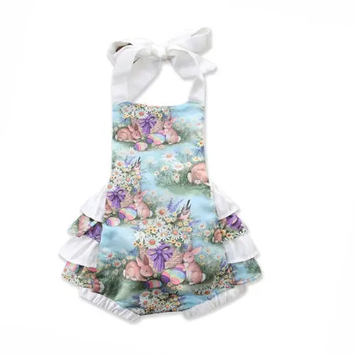 2018 г. Новый детский Пасхальный комбинезон милый без рукавов с цветочным узором и