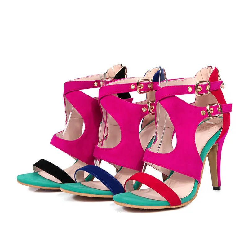 AIWEIYi Summer Sandal Shoes Woman Black Blue Thin High Heels Platform Cutouts Gladiator Ladies Pumps | Обувь
