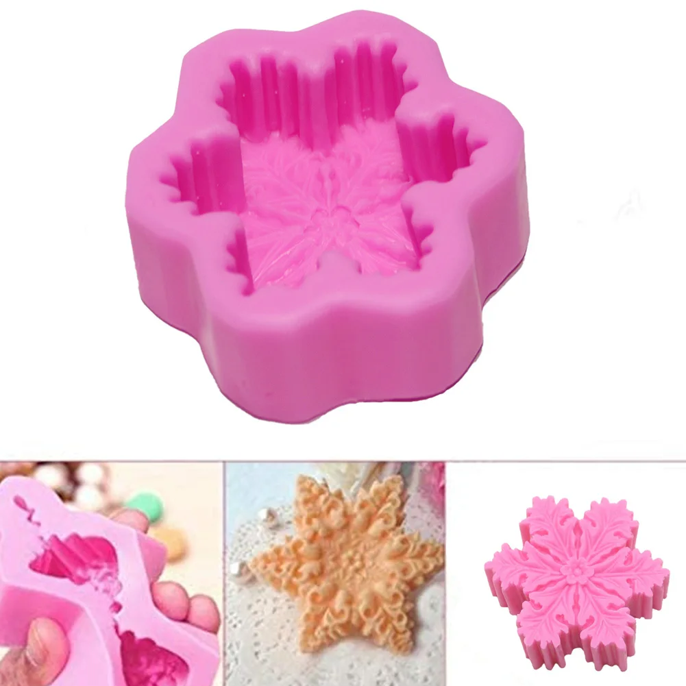 

Silicone Snowflake Mold Candle Soap DIY Aromatherapy Plaster Candle Decorating Mould Candy Chocolate Making Tool Christmas Decor