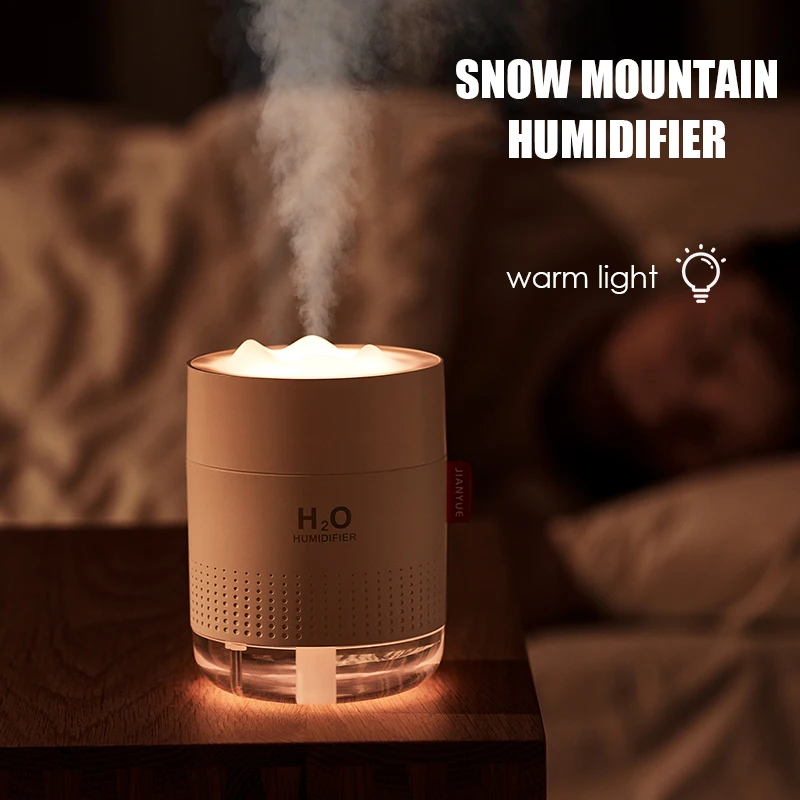 Snow Mountain Style Usb Desktop Night Light Large Fog Mist Maker Mute Bedroom Water Diffuser