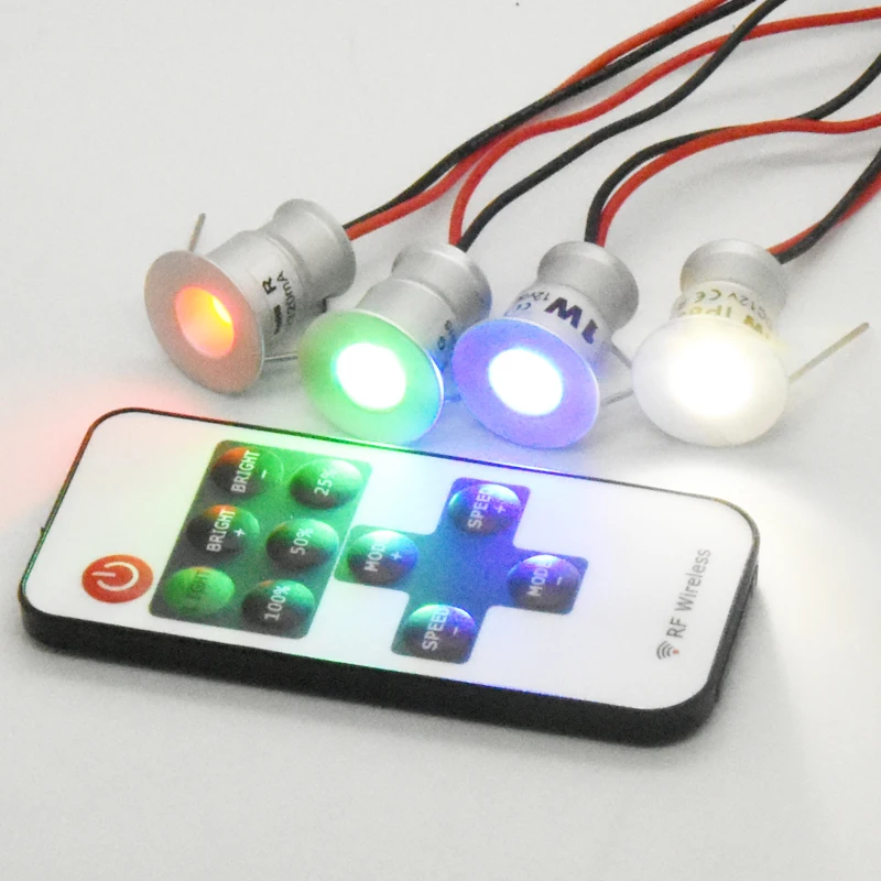 РЧ пульт дистанционного управления с регулируемой яркостью 1 ватт 12vled мини вниз
