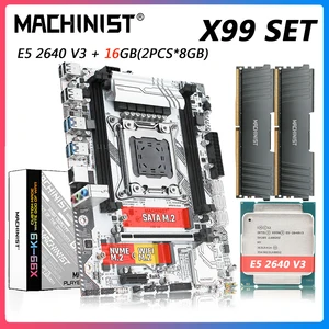 machinist x99 motherboard with xeon e5 2640 v3 lga 2011 3 cpu 28gb ddr4 2133hmz memory ram combo set kit four channel x99 k9 free global shipping