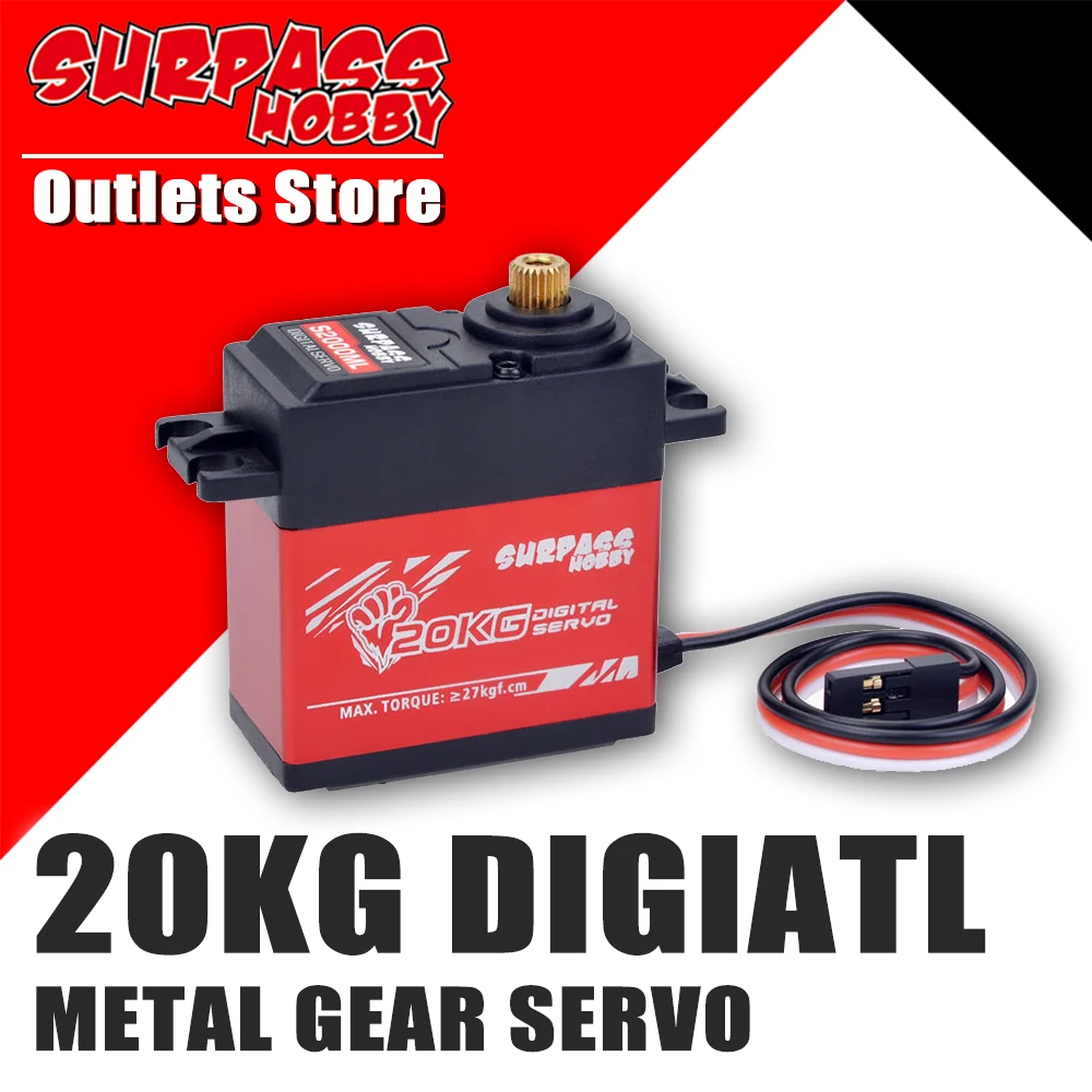 SURPASS Hobby Waterproof Digital Servo 20KG Metal Gear S2000ML Baja for 1/8 1/10 RC Car Boat Duct Plane Airplane Robot | Игрушки и хобби