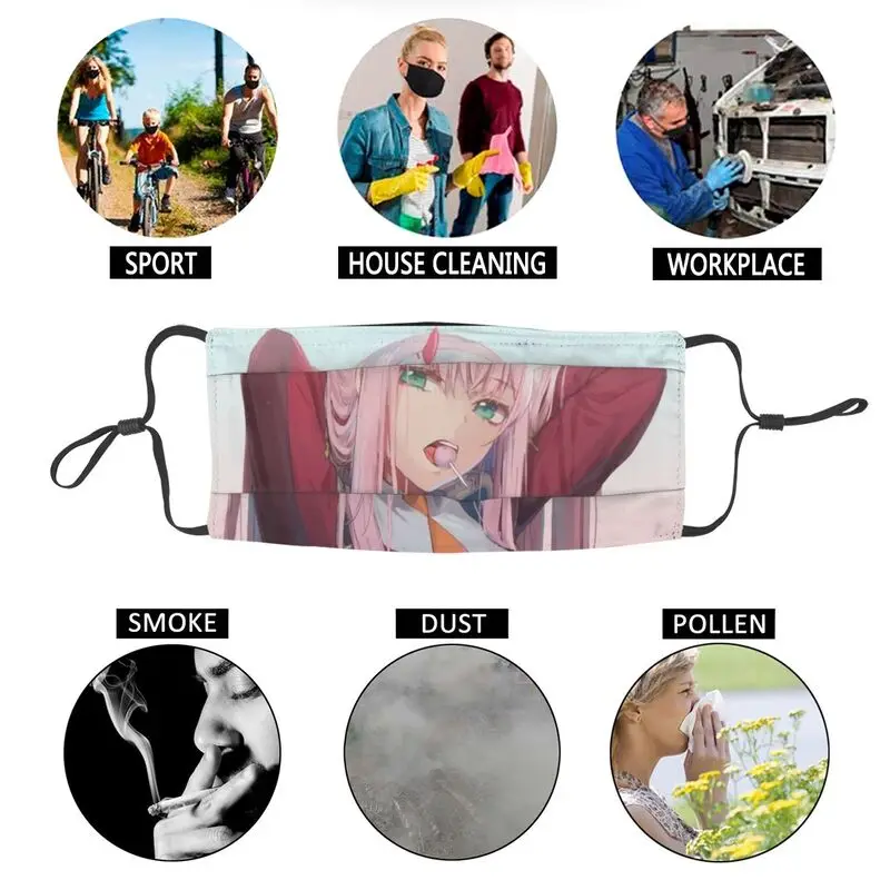 

Darling In The Franxx Mouth Face Mask Unisex Reusable Zero Two Mask Men Anti Haze Dust Protection Respirator Muffle