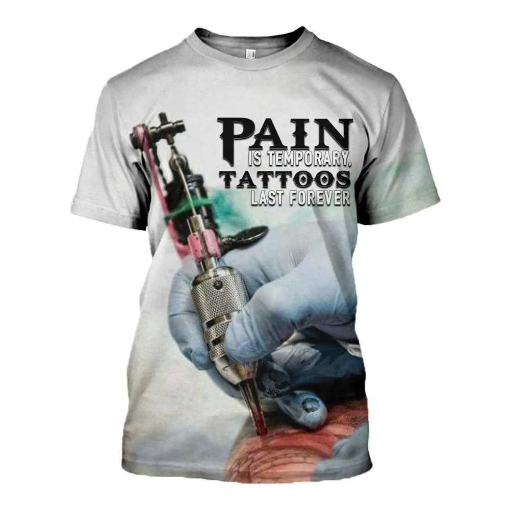 

2021Summer Fashion 3D Personality T-shirt Tattoo Artist At Work Printed Men/Women Hipster Short Sleeve Tee Tops Casual Harajuku