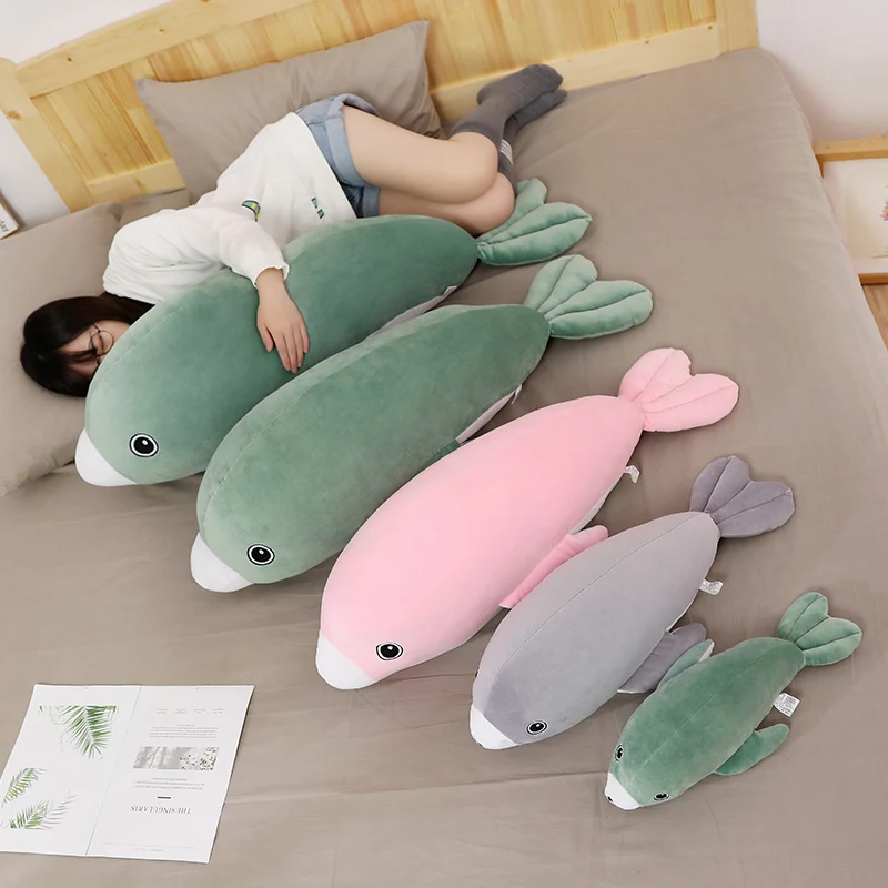 

40-120CM kawaii soft seal plush cushion stuffed animals long nap pillow creative gifts for kids and students