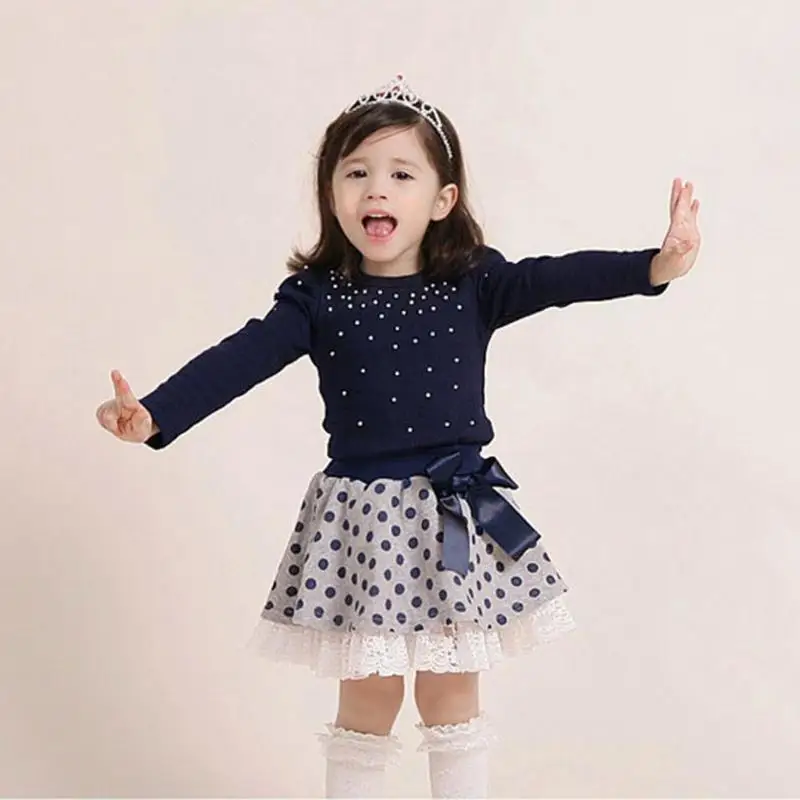 Комплект детской одежды из 2 предметов для девочек весна осень с длинными