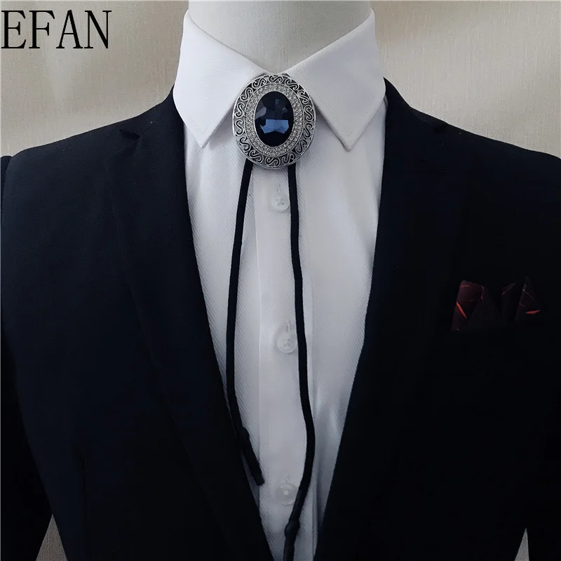 Мужской модный ковбойский галстук аксессуары для мужчин серебристый бабочка из