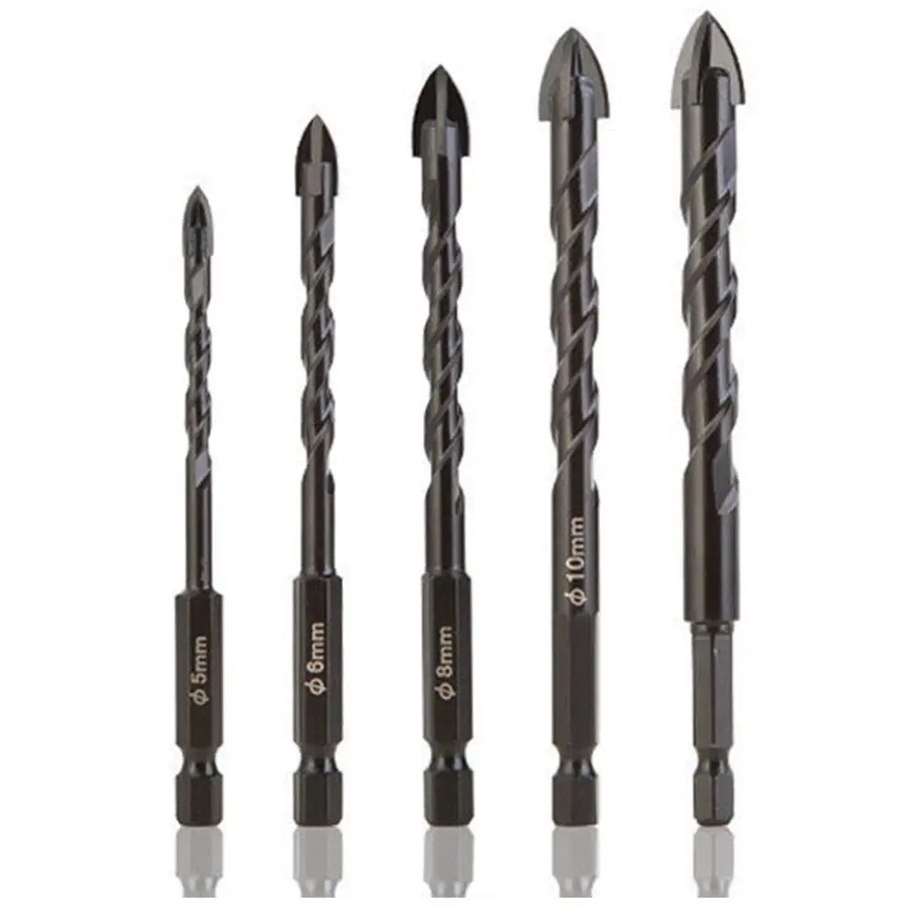 

Tile Bits Glass Ceramic Concrete Hole Opener Kit Hard Alloy Drill Size 5/6/8/10/12 MM Carbide Hole Opener Bit
