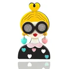 Новинка, милая желтая брошь с рисунком конского хвоста для женщин, милое акриловое сердце, подвесная брошь, украшения для вечерние