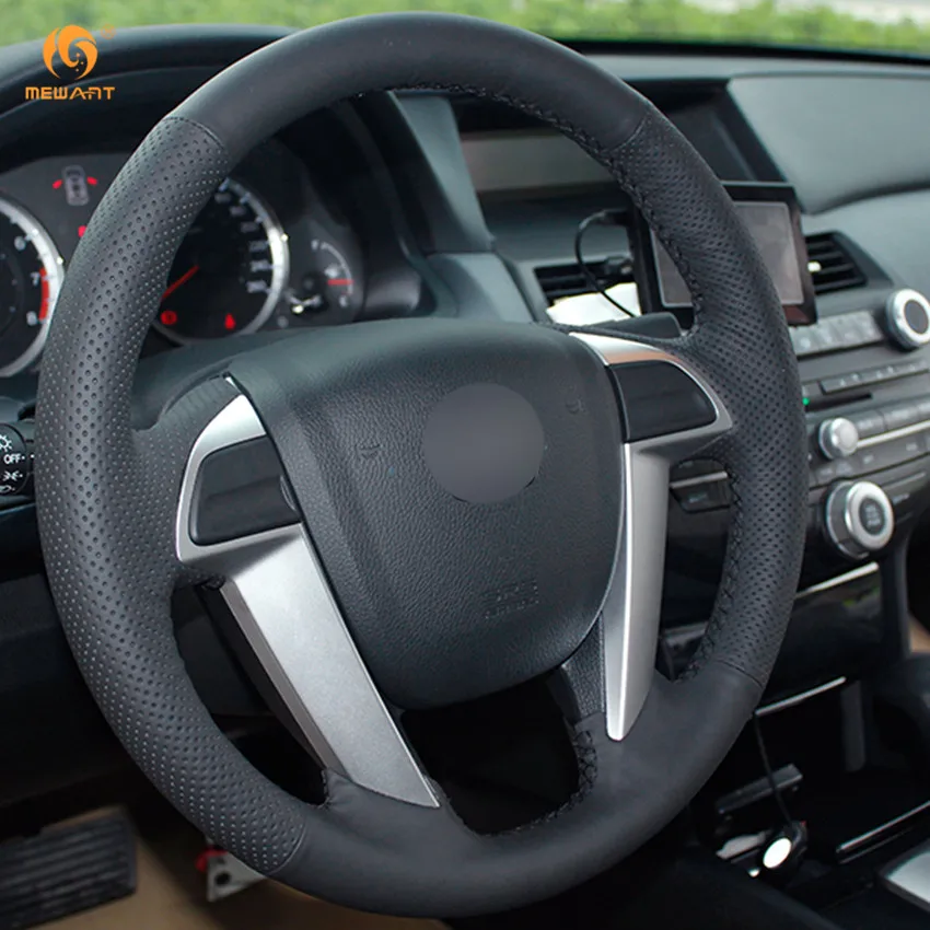 MEWANT черная крышка рулевого колеса из натуральной кожи для Honda Accord 8 2008-2013 Odyssey 2011-2016