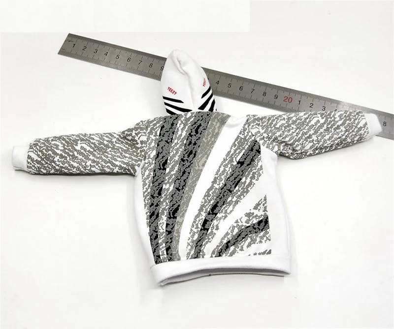 

Hot Sales Fashion Trendy Scale 1/6th Zebra Hoodie White Sweater Can Be Suitable For 12 inch Muscle Body