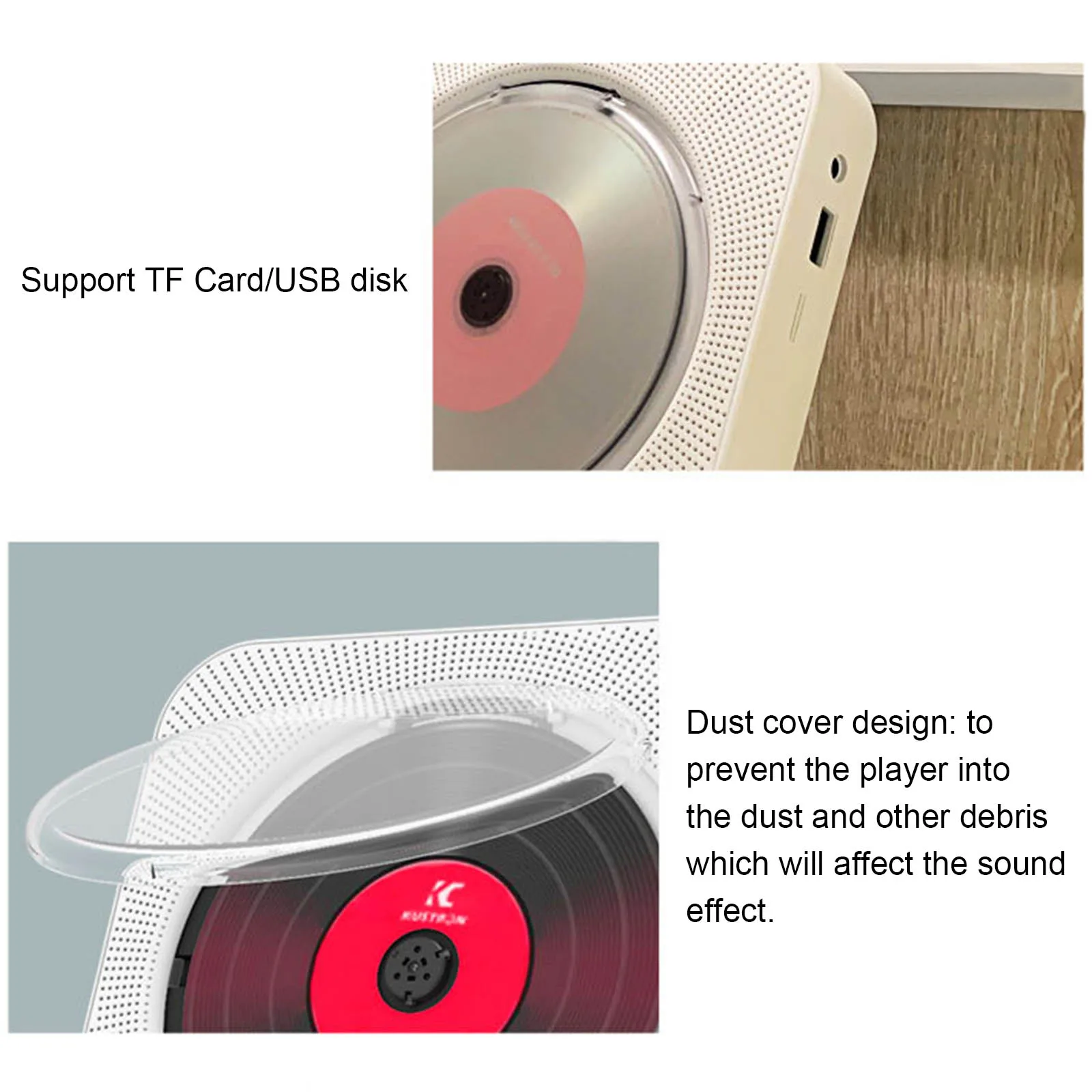 Портативный CD-плеер Bluetooth-динамик стерео CD-проигрыватели светодиодный экран