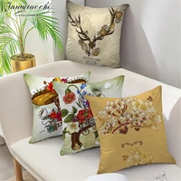 fuwatacchi wild flower cushion cover skull in blossom printed pillow covers home decor sofa chair floral decorative pillowcases