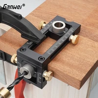 woodworking drill guide hole puncher locator 2 in 1 doweling jig for furniture connecting installation household carpentry tools