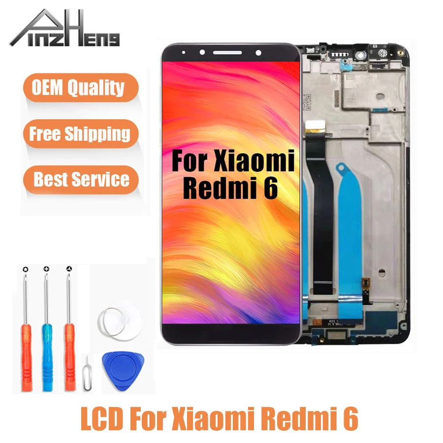 Качественный ЖК дисплей AAAA для Xiaomi Redmi 6 с дигитайзером в сборе сменный экран 6A