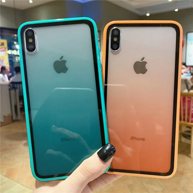 Цветной силиконовый прозрачный чехол для iPhone 11 Pro Max X XS XR телефона мягкий из ТПУ 7 8