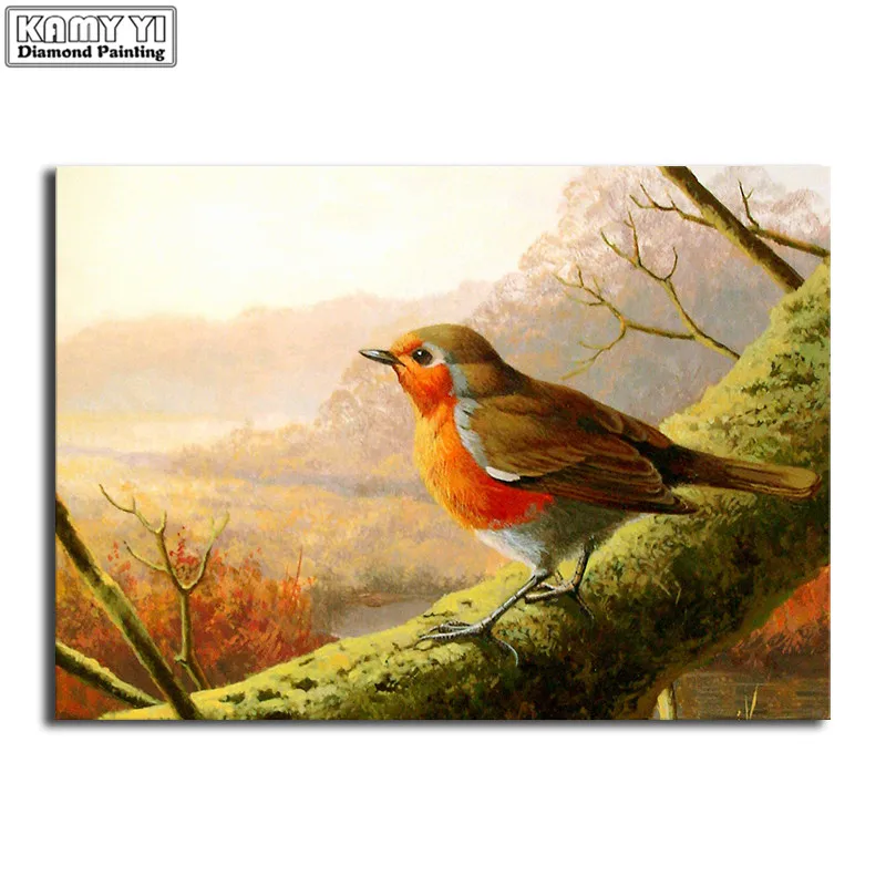 Птица осеннего ландшафта 5D Алмазная живопись Мозаика DIY Вышивка Узор Стразы Крестовый стежок на.