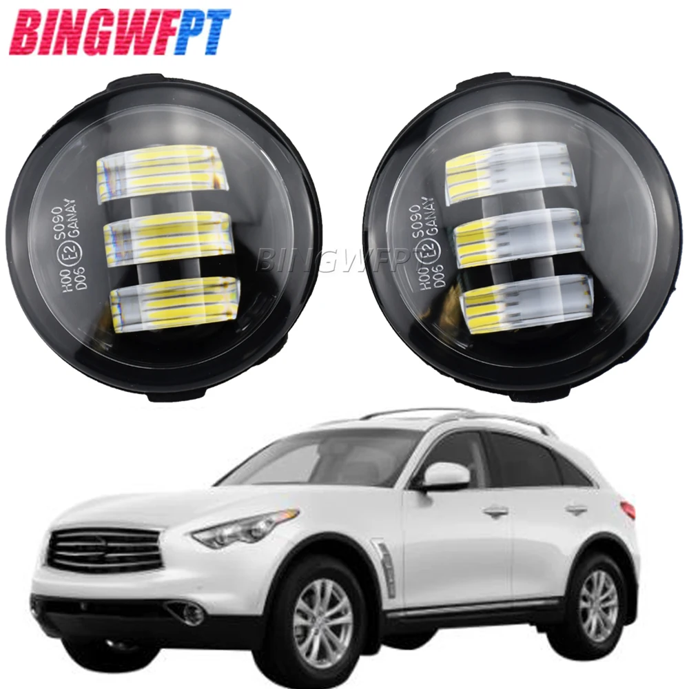 

2 шт. Противотуманные фары для Infiniti FX FX35 FX37 FX45 FX50 FX30D 2006-15 Автомобильные светодиодные противотуманные фары H11 дневные ходовые противотумансве...