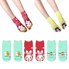 Милые японские носки для девочек в стиле Харадзюку С 3D принтом, женские носки с забавным низким воротом, розовые носки из альпаки, повседневные летние хлопковые носки, женские носки