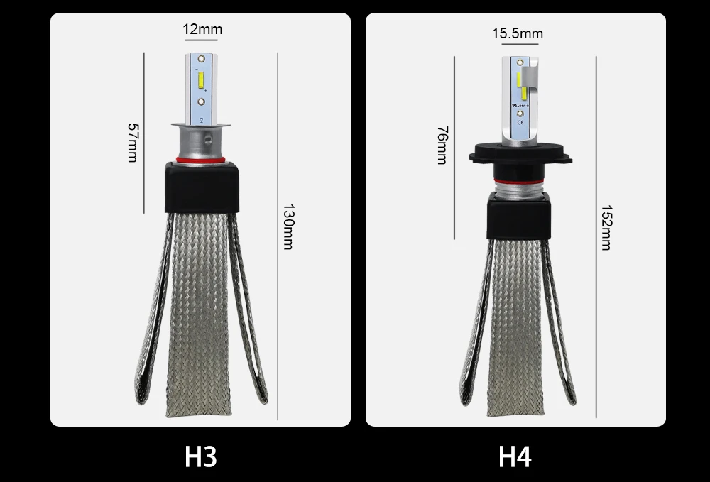 Roadsun огни автомобиля светодиодный H4 H7 H11 H1 H3 880 9005 9006 9007 H27 HB3 HB4 светодиодный фары лампы авто лампы со светодиодными кристаллами для помощи при парковке 12V 6000K