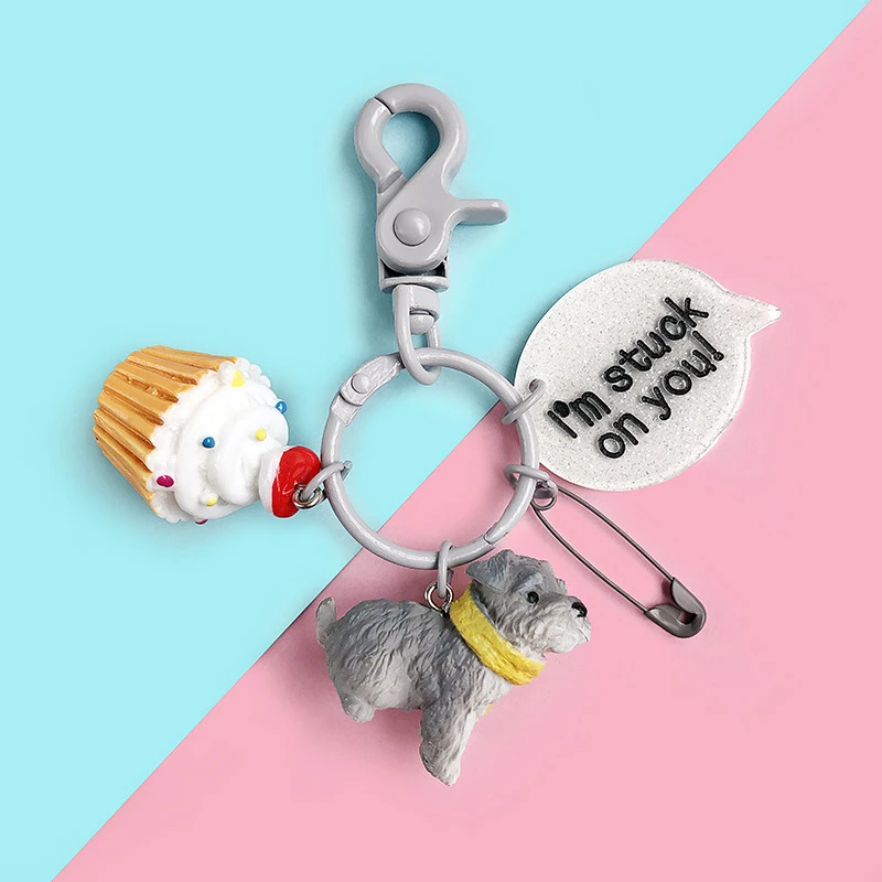 Брелок для ключей с куклой в виде французского бульдога акриловая Милая брелки